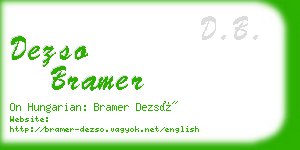 dezso bramer business card